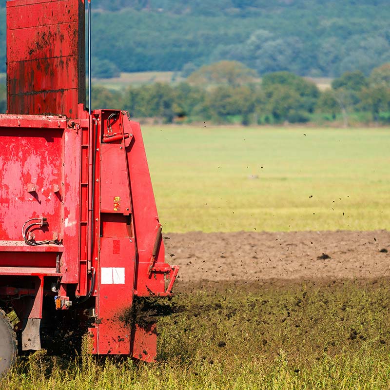 tractor and farm land